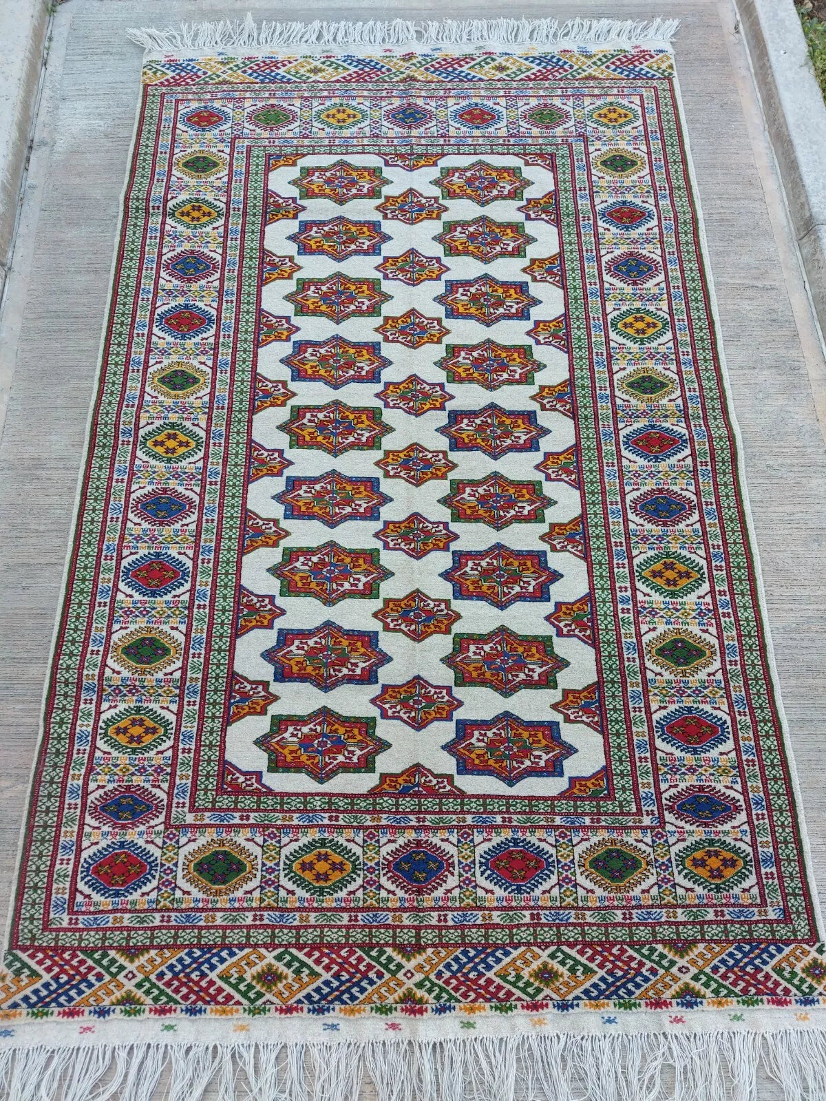 10 x 13 ft Handmade Silk Rug, Turkmen Bokhara Mansion Rug, 290 x 385 cm Large Rug Rose