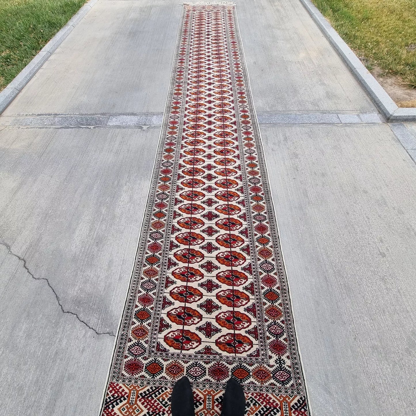 3'3 x 20 ft Handmade Oriental Wool Runner Rug, Hallway Corridor Carpet 100 x 600 cm