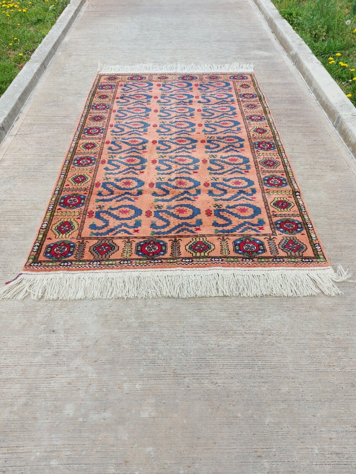 4x7ft Hand-Knotted Turkmen Tribal Beshir Wool Oriental Area Rug 125x200cm Carpet