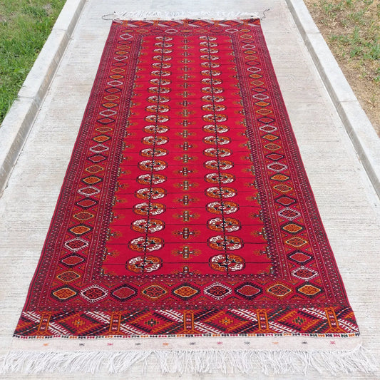 4'7"x 9'10" Handmade Hallway Rug, Oriental, Wool Red Carpet, Runner Rug 140 x 300 cm