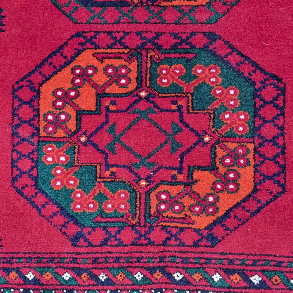 Vegetable Dye Turkmen Ersari Hand-knotted Oriental Antique Area Rug Size 5' x 8'