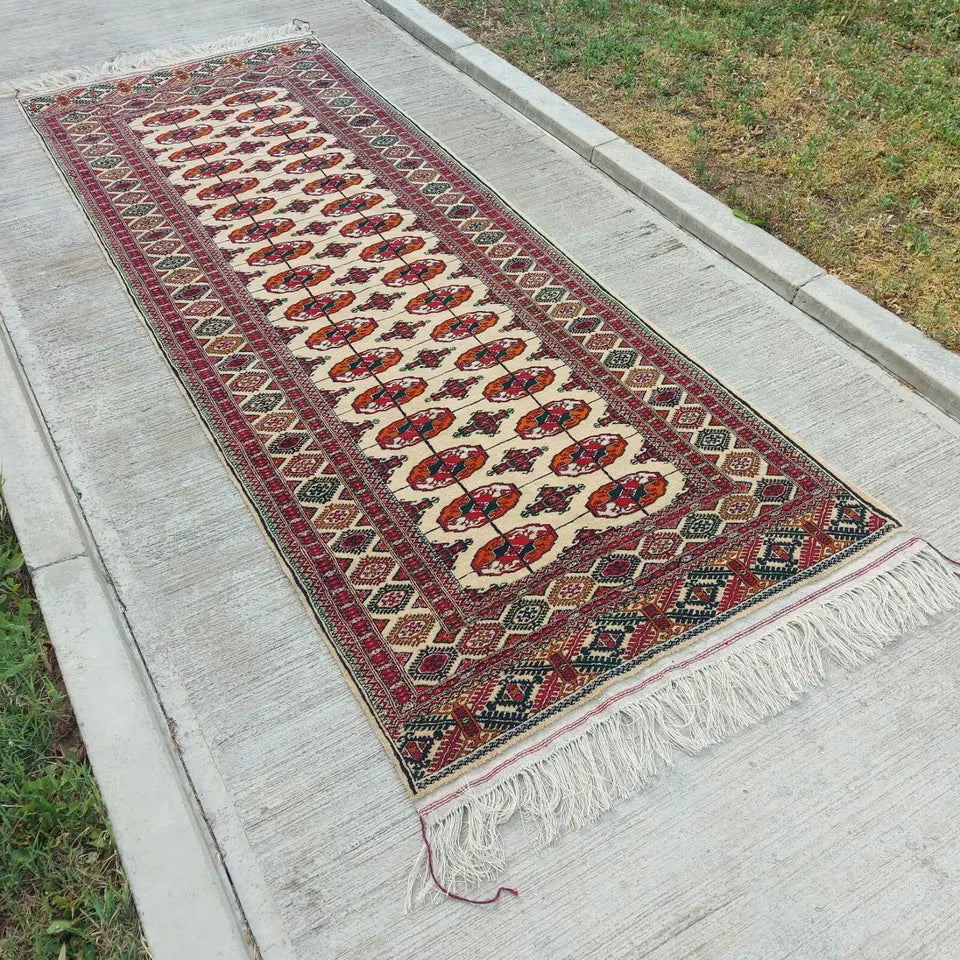 4' x 11' Handmade Hallway Rug Oriental Wool Corridor Carpet, Runner Rug 125 x 340 cm