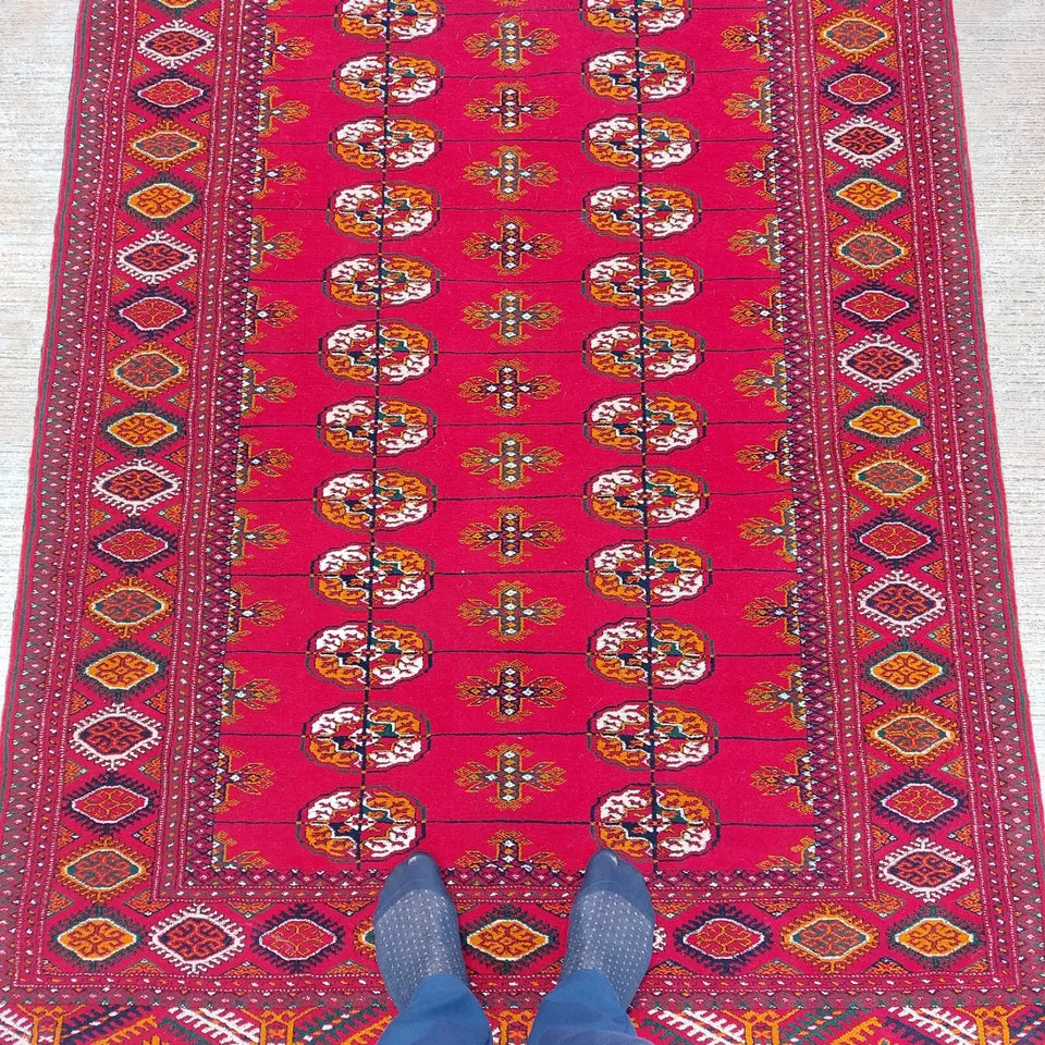 4'7"x 9'10" Handmade Hallway Rug, Oriental, Wool Red Carpet, Runner Rug 140 x 300 cm