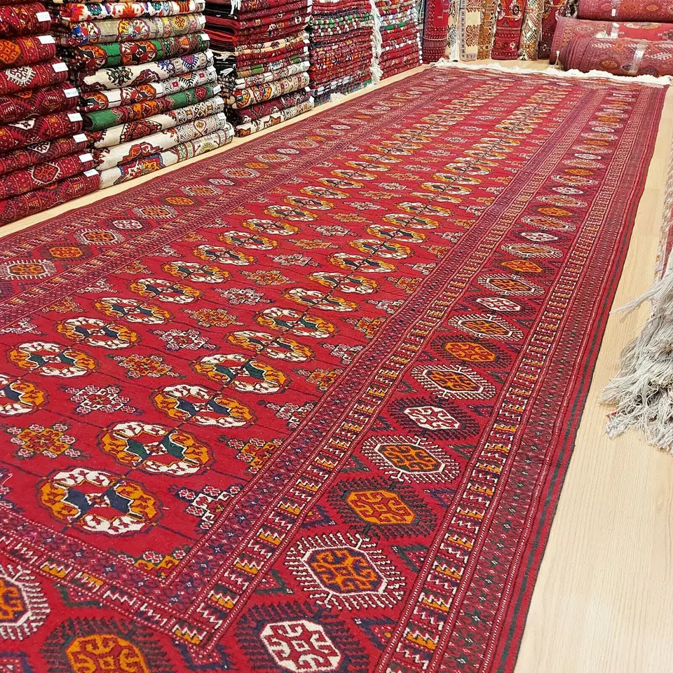 5 x 16 ft Handmade Oriental Wool Red Runner Rug, Hallway Corridor Carpet 153 x 490 cm