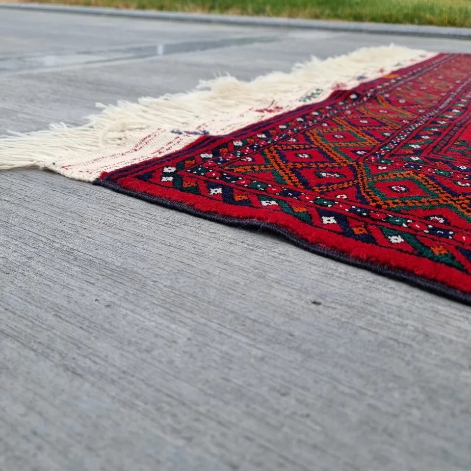 Vegetable Dye Turkmen Ersari Hand-knotted Oriental Antique Area Rug Size 5' x 8'