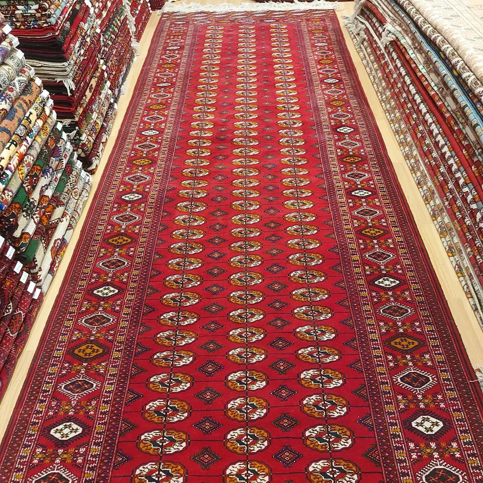 5 x 20 ft Hallway Rug, Wool Corridor Hand Rug, Runner Rug 155 x 600cm Long Red Carpet