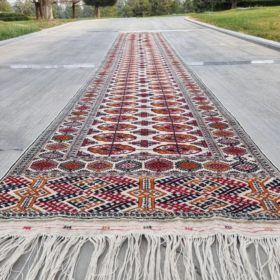 3'3 x 20 ft Handmade Oriental Wool Runner Rug, Hallway Corridor Carpet 100 x 600 cm