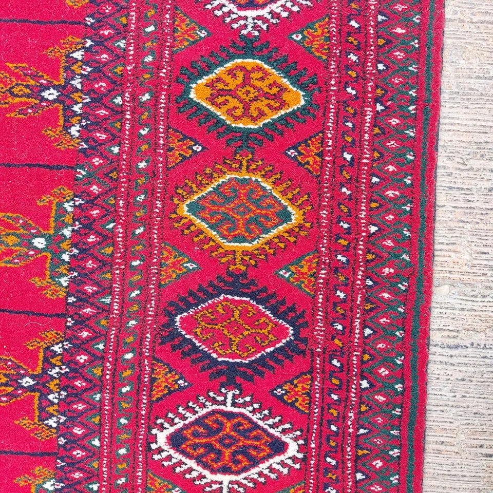 4'7"x 9'10" Handmade Hallway Rug, Oriental, Wool Red Carpet, Runner Rug 140 x 300 cm