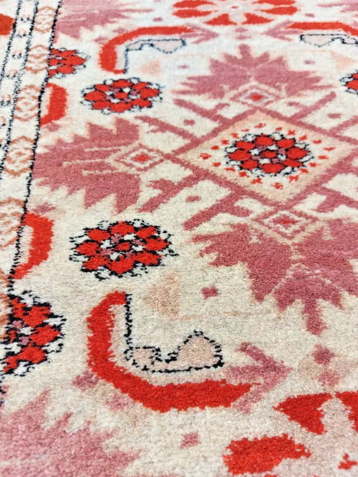 Rare Beauty 4'1" x 6'2" Hand-Knotted Ersari Beshir Rug (125 x 190 cm) - Organic Dyes