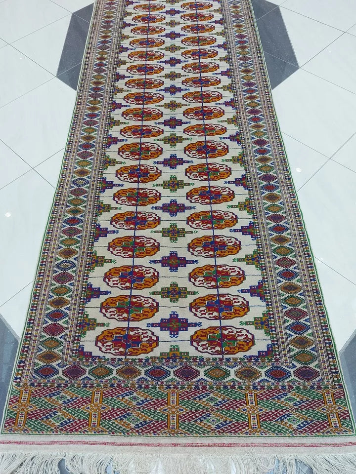 4'3" x 23 ft Bukhara Rug, Hallway Rug, Wool Corridor Rug, Runner Rug 130 x 700 cm