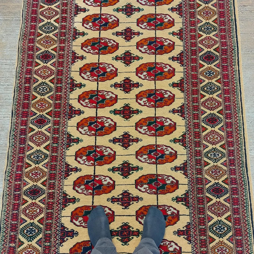 4' x 11' Handmade Hallway Rug Oriental Wool Corridor Carpet, Runner Rug 125 x 340 cm