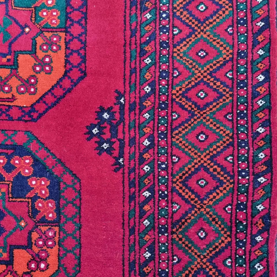 Vegetable Dye Turkmen Ersari Hand-knotted Oriental Antique Area Rug Size 5' x 8'