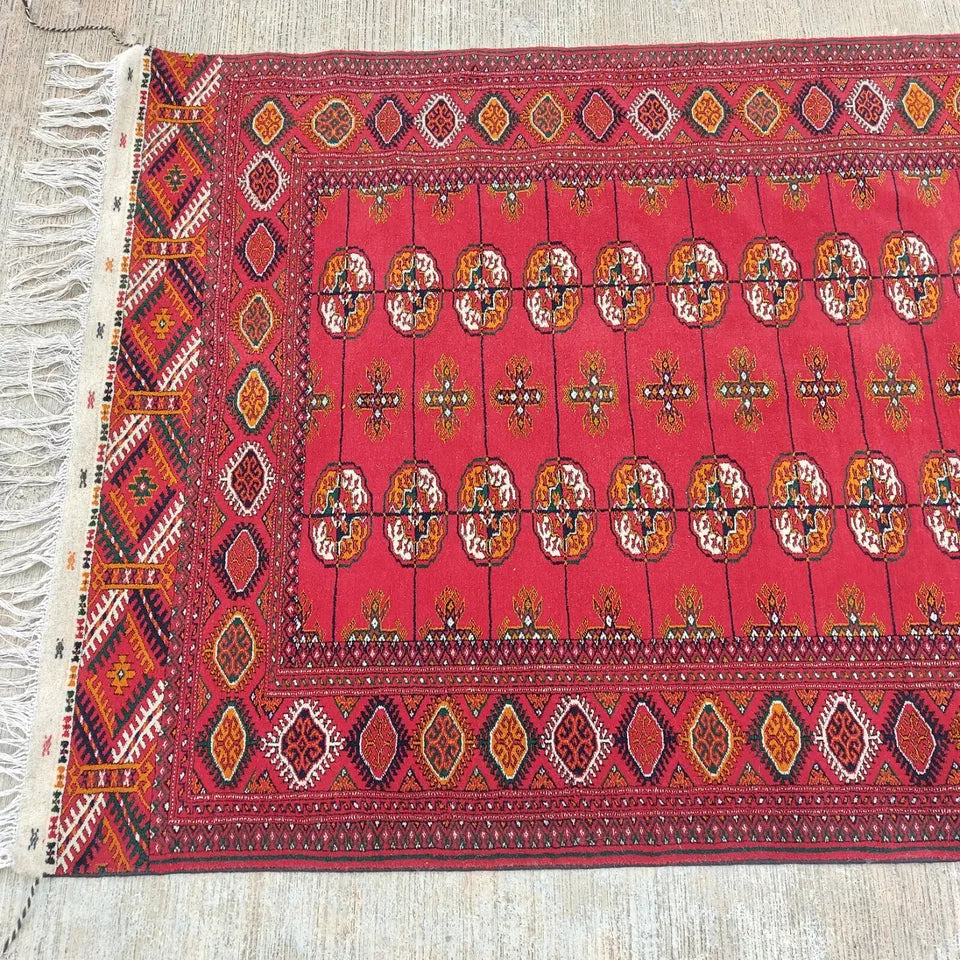 4'7"x 9'10" Handmade Hallway Rug, Oriental, Wool Red Carpet, Runner Rug 140 x 300 cm