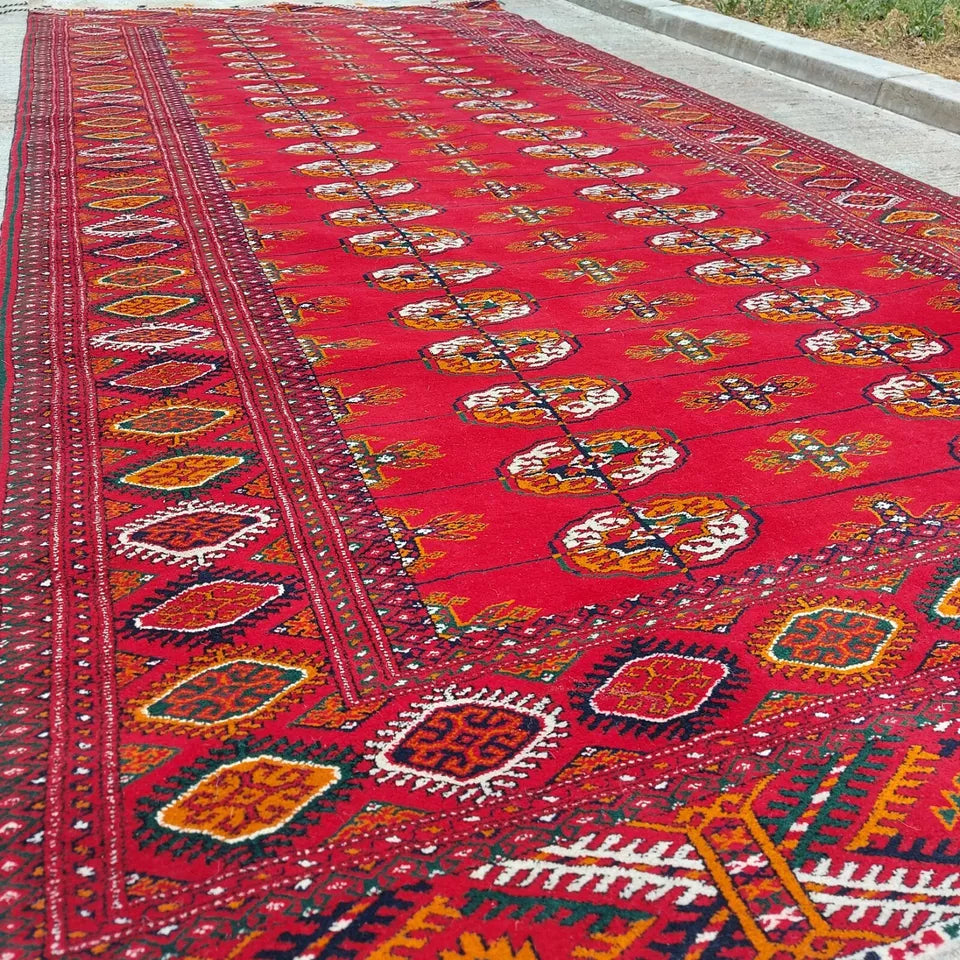 4'7"x 9'10" Handmade Hallway Rug, Oriental, Wool Red Carpet, Runner Rug 140 x 300 cm