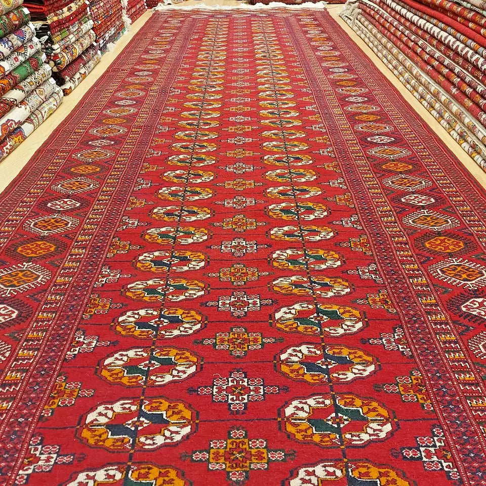 5 x 16 ft Handmade Oriental Wool Red Runner Rug, Hallway Corridor Carpet 153 x 490 cm