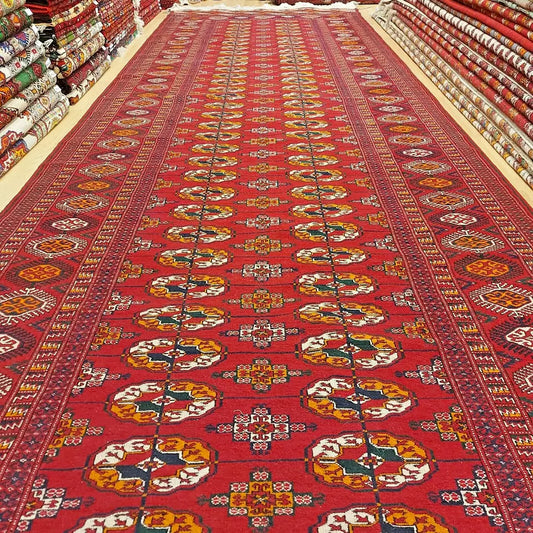 5 x 16 ft Handmade Oriental Wool Red Runner Rug, Hallway Corridor Carpet 153 x 490 cm