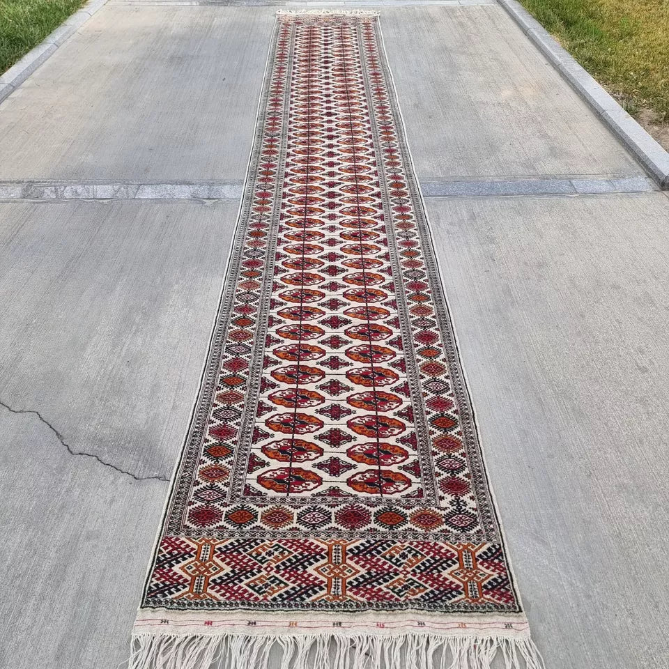 3'3 x 20 ft Handmade Oriental Wool Runner Rug, Hallway Corridor Carpet 100 x 600 cm