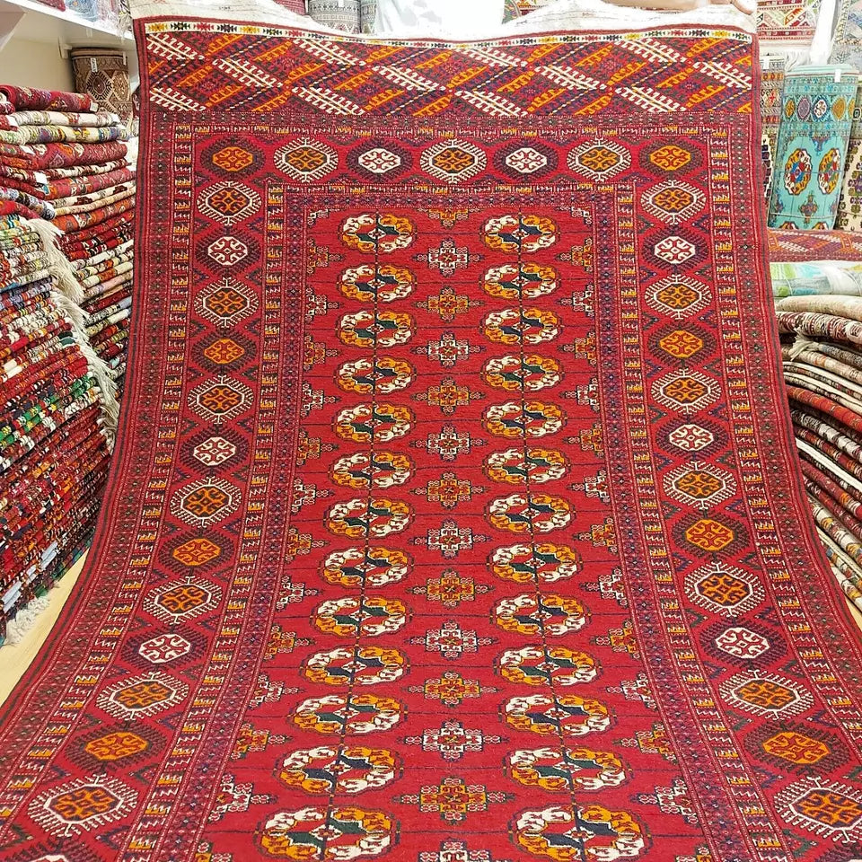 5 x 16 ft Handmade Oriental Wool Red Runner Rug, Hallway Corridor Carpet 153 x 490 cm